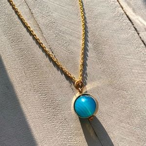 Blue ball pendant necklace, spinning pendant, anxiety necklace, fidget n…